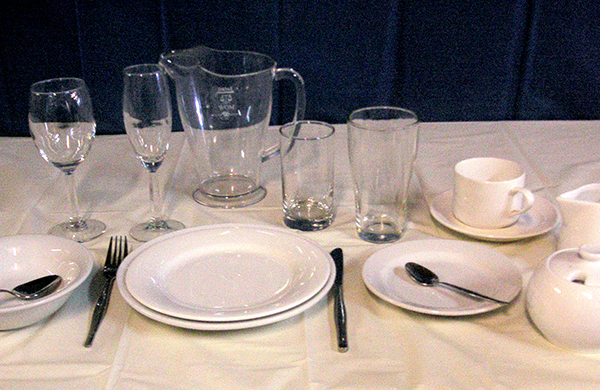 Crockery, cutlery and Glassware Hire